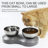 Stainless Steel Cat Double Bowl